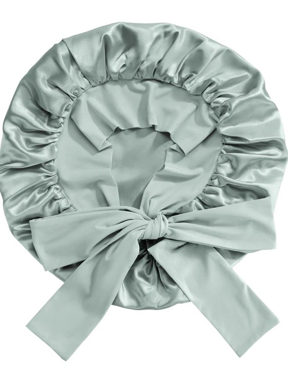 Blissy Silk Bow Bonnet 100% Mulberry Silk Anti-Frizz Hair Protection Cap Matcha - Picture 8 of 8